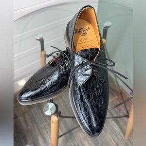 Dr. Martens Glossy Black Croc-Embossed Loafers